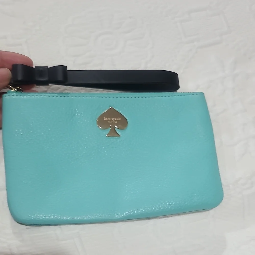 Kate Spade Turquoise Leather Wristlet